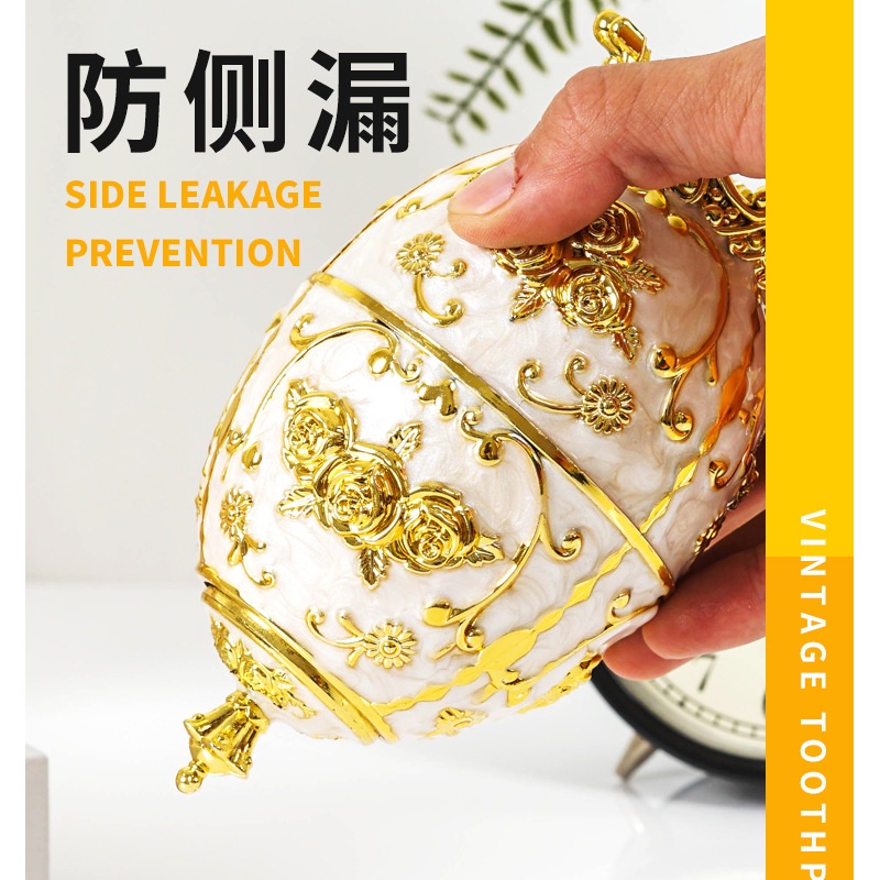 Hộp đựng tăm phong cách Châu âu retro thiết kế thông minh hoa văn tinh xảo