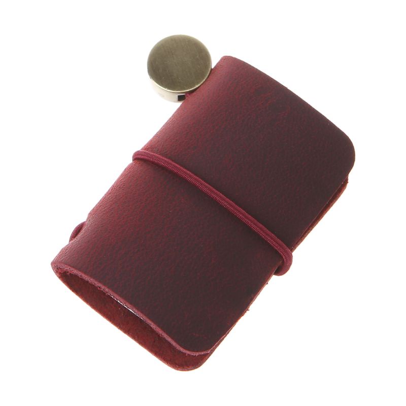 Sổ Ghi Chép Mini Bằng Da Thủ Công Kèm Miếng Chèn Tiện Dụng