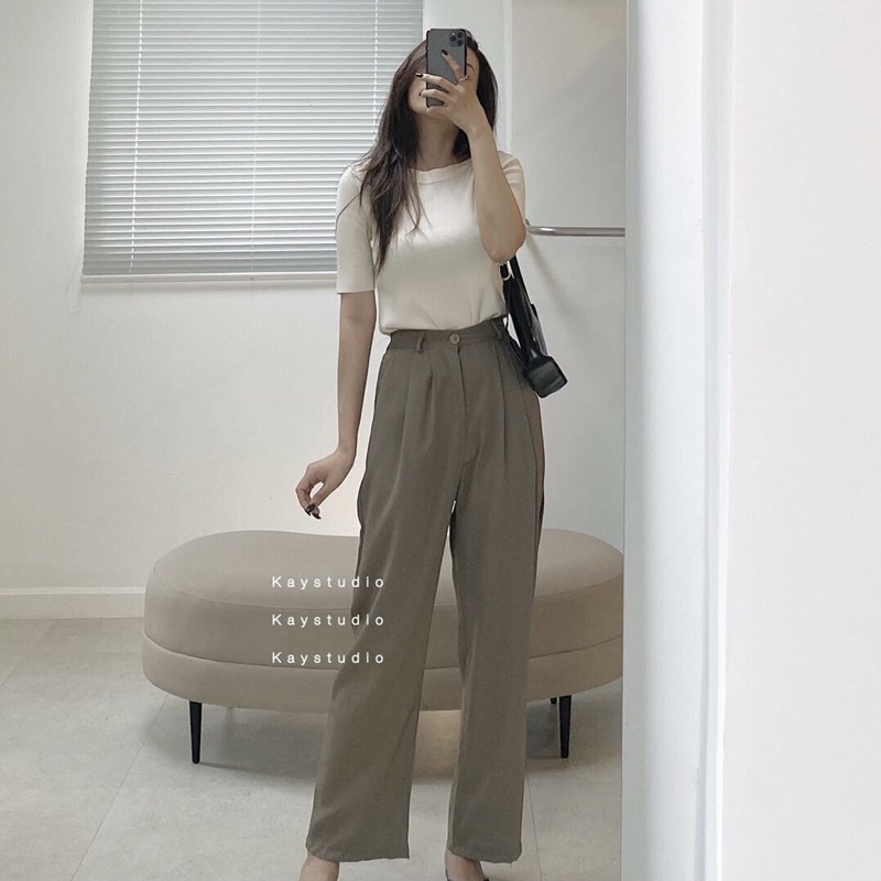 ÁO DỆT KIM TAY NGẮN BE - ADKTNB