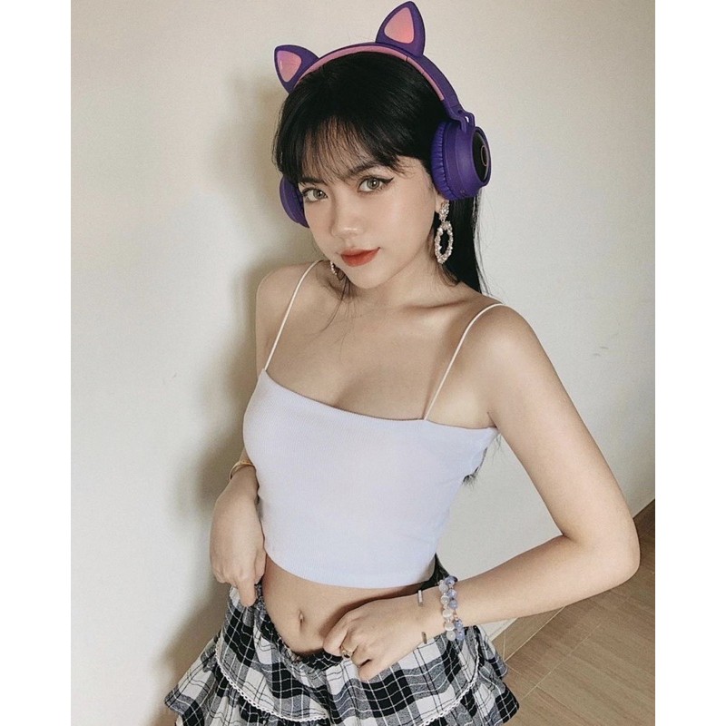 Áo croptop dây bún basic A75