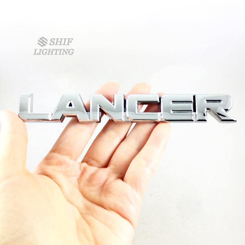 Logo crom chữ LANCER trang trí dán cốp sau xe hơi MITSUBISHI