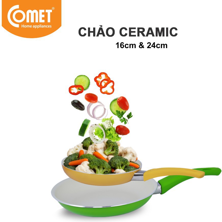 1086   Combo hai chảo COMET chống dính Ceramic CH11-16 & CH11-24 58 64