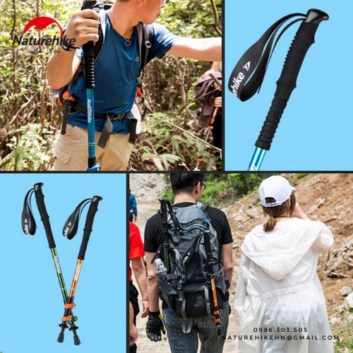 Gậy leo núi chống trượt, điều chỉnh 3 nấc cho cả nam và nữ Naturehike NH17D001-Z