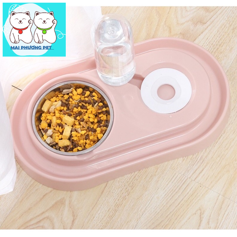 Bát ăn chó mèo Bát chống kiến, chống tràn nước xịn Bát tự động cấp nước chó mèo nhỏ