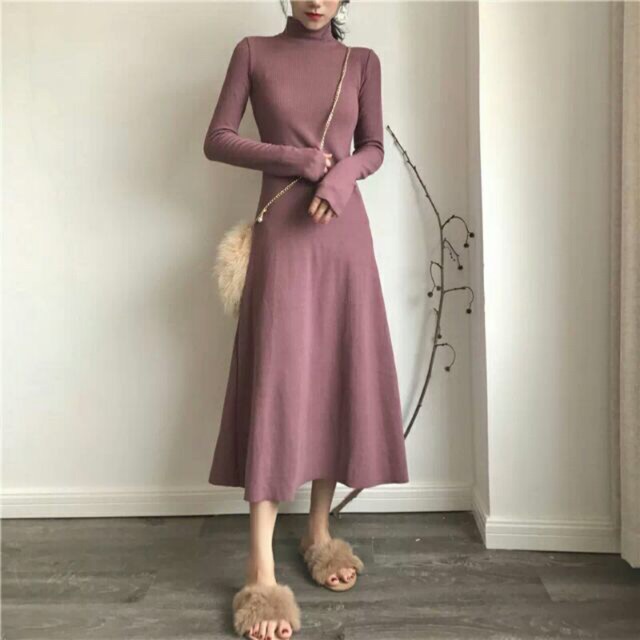 Váy len tăm dáng dài ULZZANG