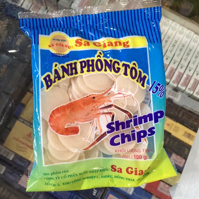 Bánh phồng tôm Sa Giang vị truyền thống gói 100g Tiệm ăn vặt ĂN LÀ MÊ