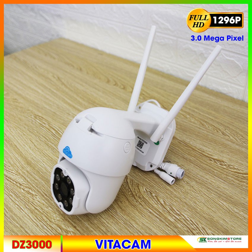 [FREE SHIP đơn 50K] Camera Wifi IP Vitacam DZ3000 1296P 3.0Mp xoay 355 độ - BH 12 tháng