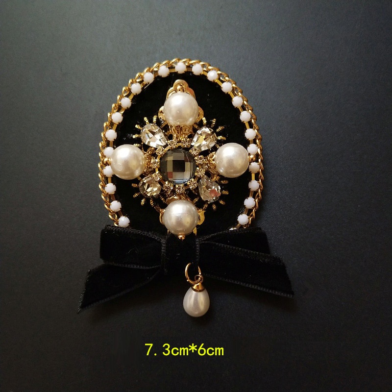 Ghim Cài Áo Hình Nơ Đính Đá Phong Cách Vintage