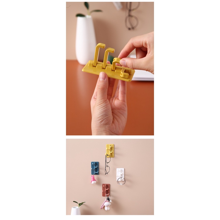 Móc Treo Đồ Siêu Dính Dán Tường Đa Năng 4 Chấu Hình Cây Thông - Móc Treo Chìa Khóa, Vật Dụng, Quần Áo Tiện Lợi 4 Móc