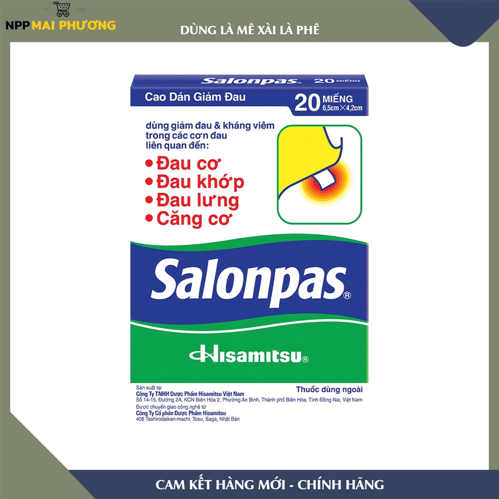 Cao dán Salonpas hộp 20 miếng