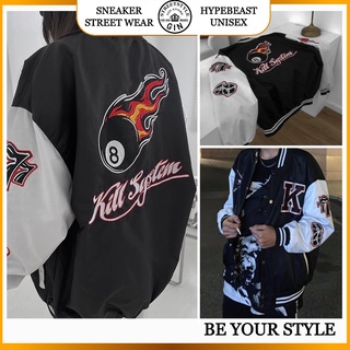 - rich humble varsity jacket - áo bomber dù form rộng unisex gin store