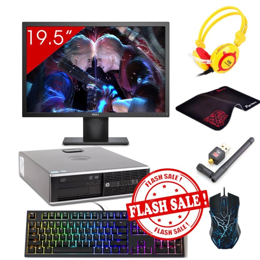 Combo Máy tính để bàn HP 6000 Pro SFF + Màn hình Dell 19.5inch (Core 2 Duo E8400, Ram 2GB, HDD 160GB) + Quà Tặng | BigBuy360 - bigbuy360.vn