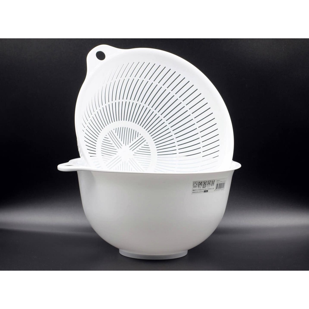[Hỏa Tốc HN] Rổ nhựa màu trắng có lỗ thoát nước thông minh Nội địa Nhật Bản