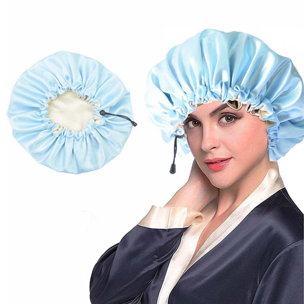Vỏ Bọc Tóc Hai Lớp Bằng Satin Màu Trơn Có Thể Điều Chỉnh