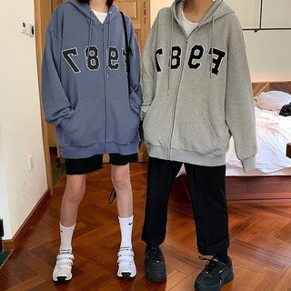 Áo hoodie zip nữ form rộng basic ulzzang/ Áo khoác nỉ nữ form rộng basic hot trend thu đông