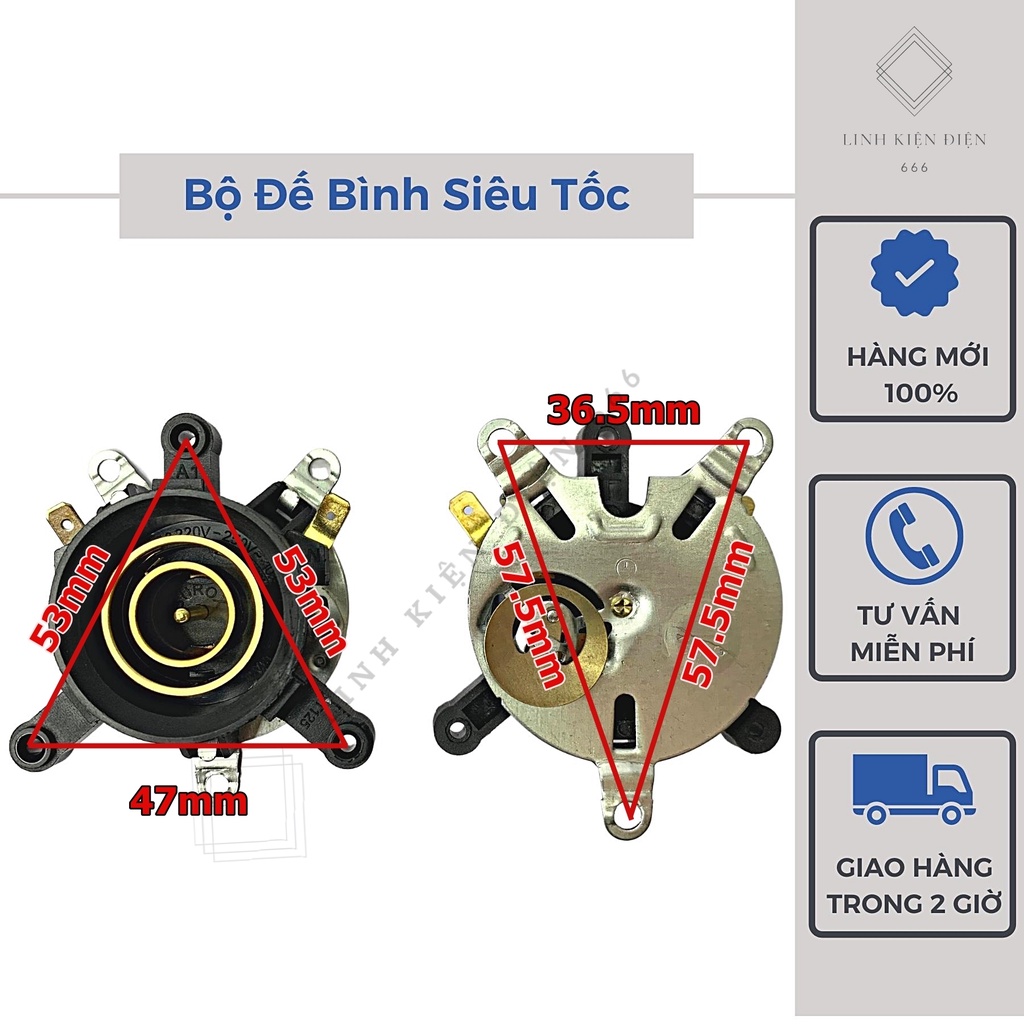 Đế Ấm Siêu Tốc Kèm Công Tắc Đế Bình Siêu Tốc Chân Âm Đun Nước