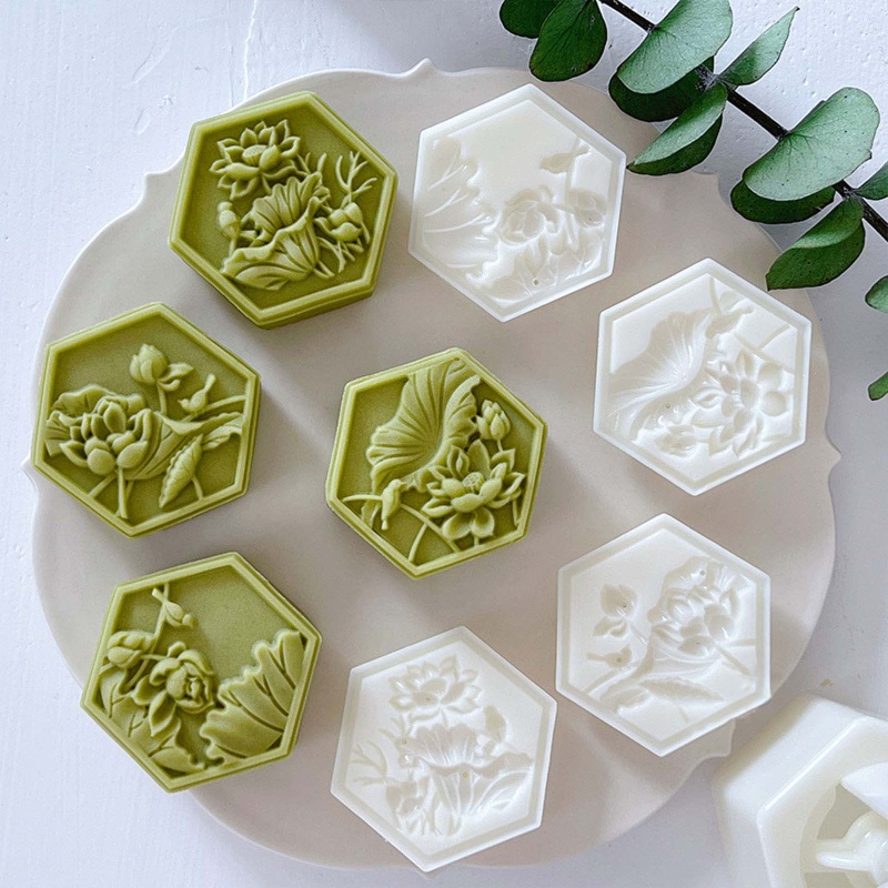 Khuôn Làm Bánh Trung Thu 50g 4 Họa Tiết Khác Nhau