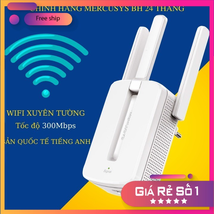 [KICH WIFI] Kích Wifi Mercusys 3 râu (wireless 300Mbps) hút Wifi phát sóng cực mạnh GIÁ RẺ - PvStore