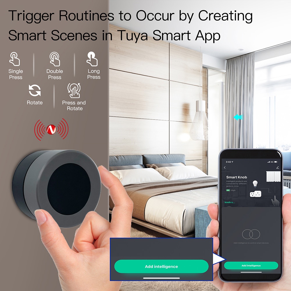 New Tuya ZigBee Smart Knob Switch Nút điều khiển chuyển cảnh không dây