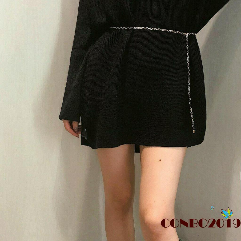 Thắt Lưng Dây Xích Kim Loại Mạ Vàng Thời Trang Dành Cho Nữ