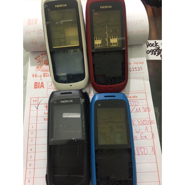 vỏ nokia c1-00 măt trước nắp sau(mt-ns) hoặc có kèm xương nắp sau đen, trắng, đỏ, xanh.