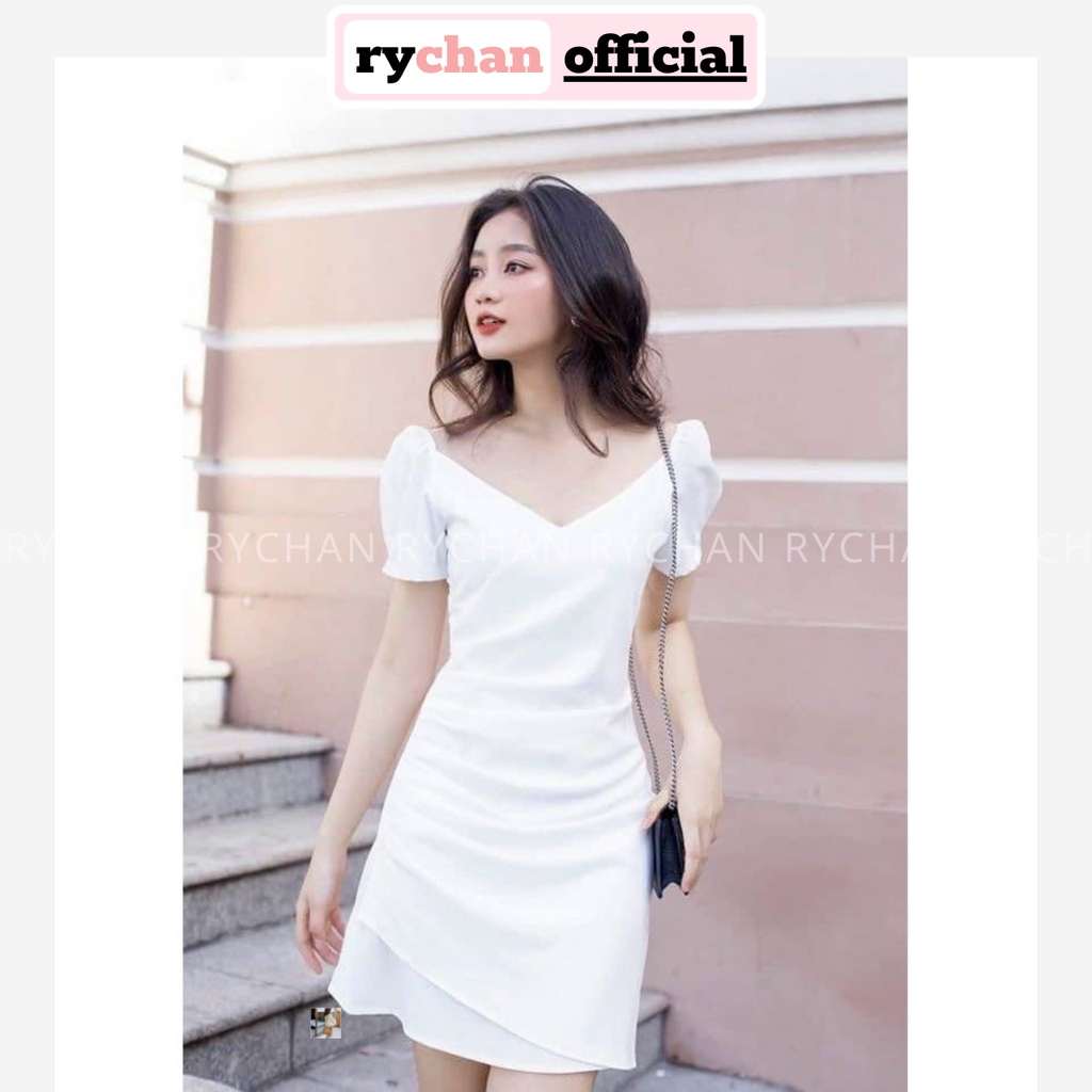 Đầm Xòe Cổ V 2 Màu Thanh Lịch - DX0034