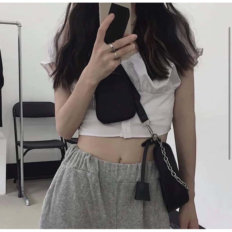 [Mã WAMT2405 giảm 10K đơn 0K] Túi đen đeo chéo phối dây xích cá tính cực chất | BigBuy360 - bigbuy360.vn