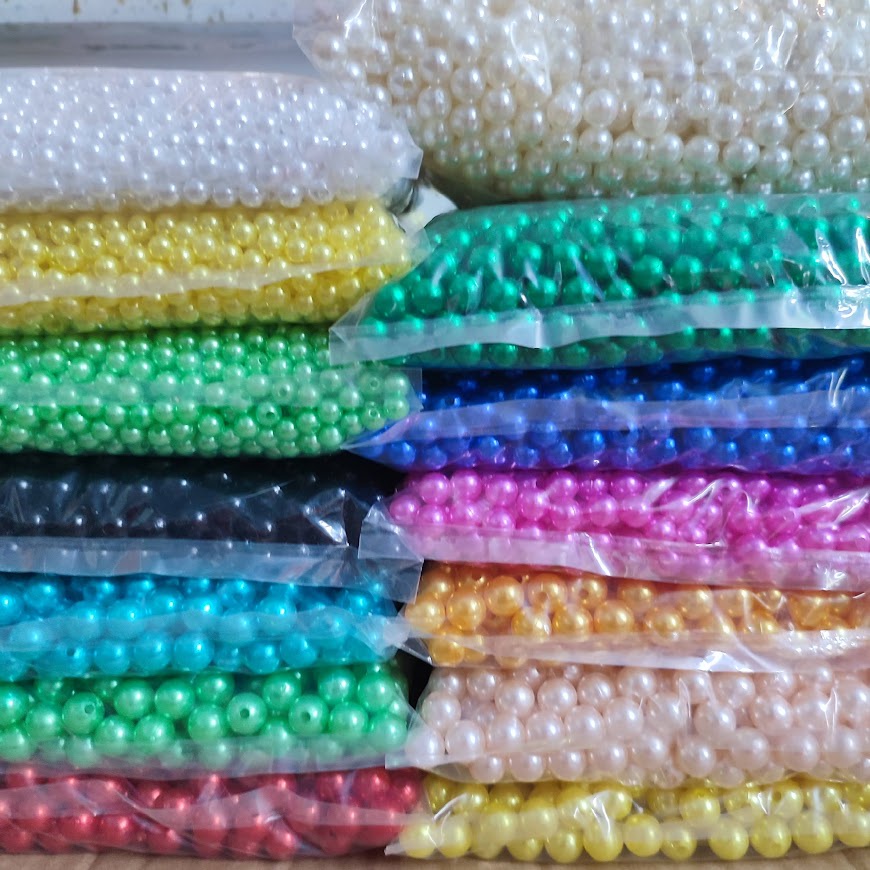500gr hạt bẹt nhiều màu size 6mm, 8mm và 10mm - Nguyên liệu handmade gói lớn tiết kiệm