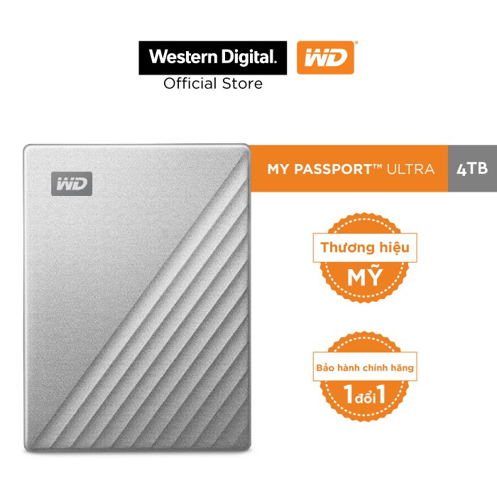 Ổ Cứng Di Động WD My Passport Ultra Silver -4TB ( 2.5&quot; USB 3.0 )-