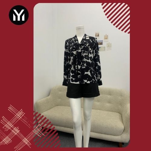 Áo Kiểu, Áo Sơ Mi Nữ Dài Tay, Trang Trí Nơ Cổ, Tay Bồng, Thời Trang Công Sở, Sang Trọng, Thanh Lịch, Quyến Rũ