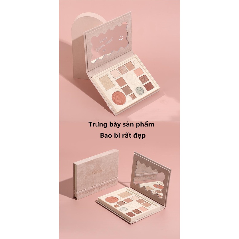 Bảng phấn mắt Colorrose tích hợp phấn bắt sáng và má hồng tất cả trong một