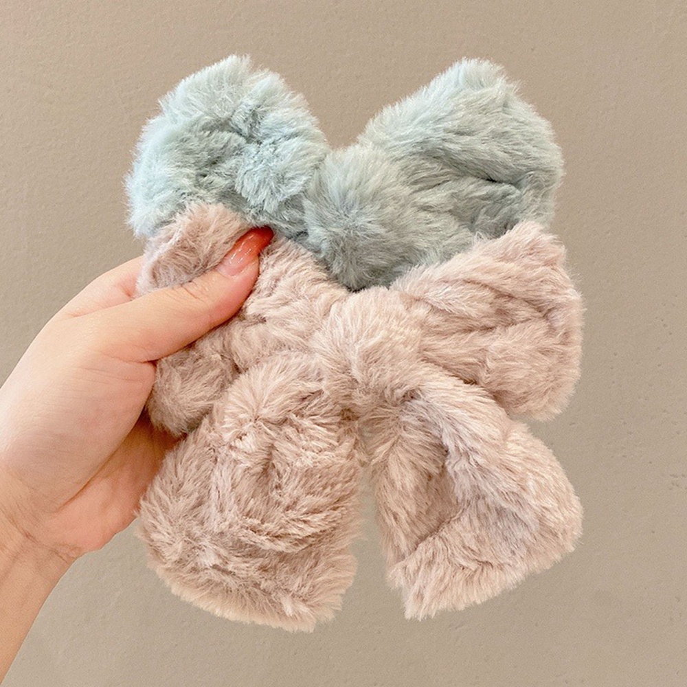 Kẹp Tóc Hình Nơ Bằng Lông Nhung Dễ Thương Xinh Xắn Cho Bé Gái