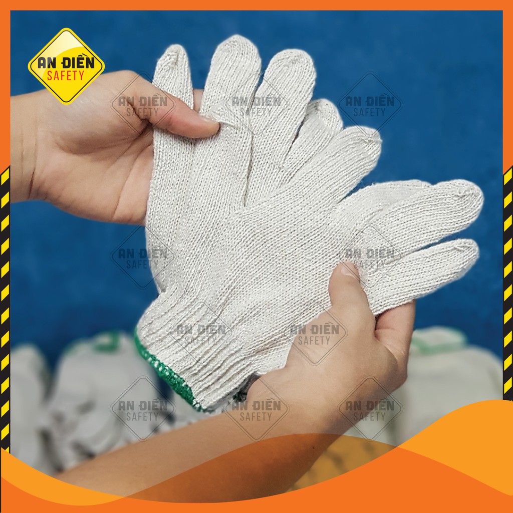 Găng tay len bảo hộ lao động An Điền Safety loại DÀY 60G, co giãn tốt, chống trầy xước, chống trơn trượt, bảo vệ đôi tay