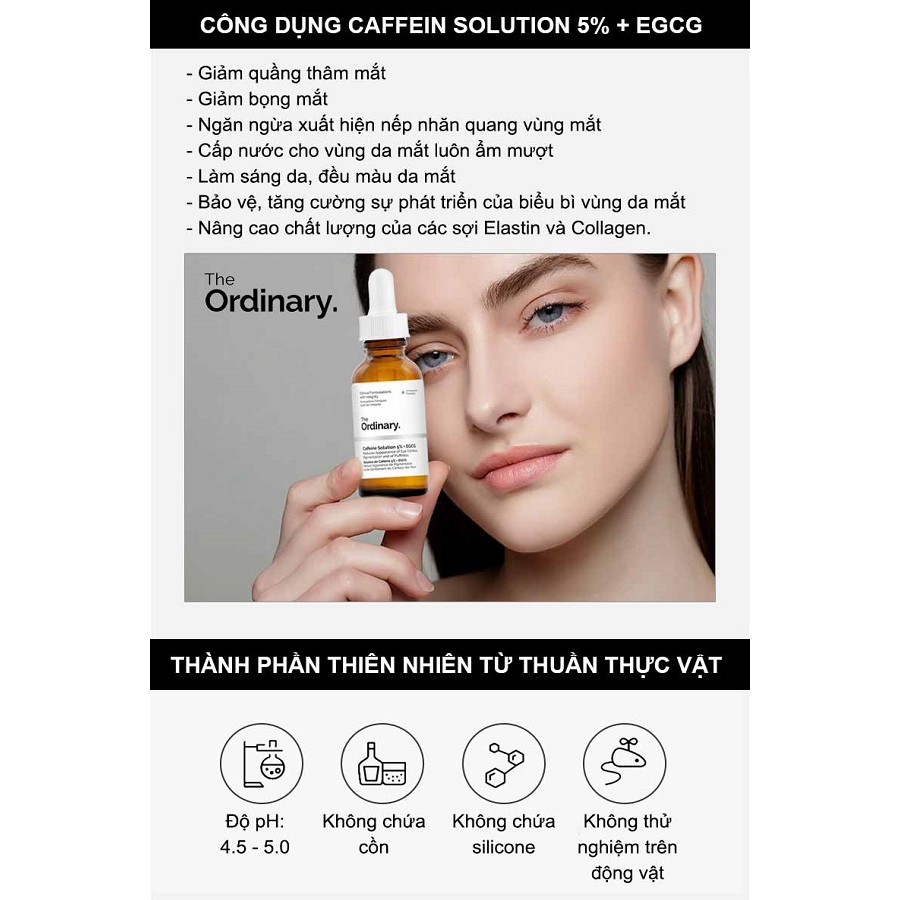 Tinh Chất Giảm Quầng Thâm Mắt The Ordinary Caffeine Solution 5% + EGCG 30ml | BigBuy360 - bigbuy360.vn