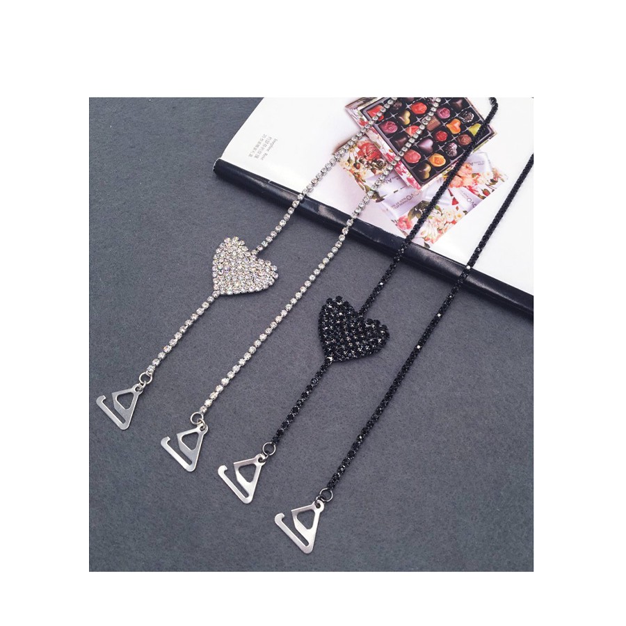 Dây áo ngực bra cao cấp đính đá hình tim dùng cho áo váy hở cổ