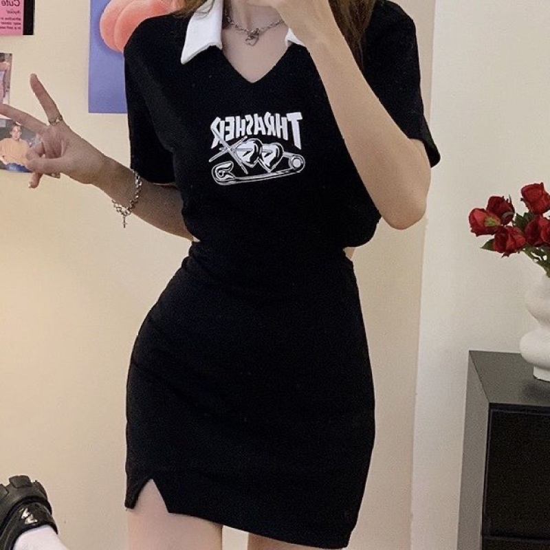 Đầm polo Ôm Dáng Hở Eo Thời Trang Mùa Hè Quyến Rũ Cho Nữ