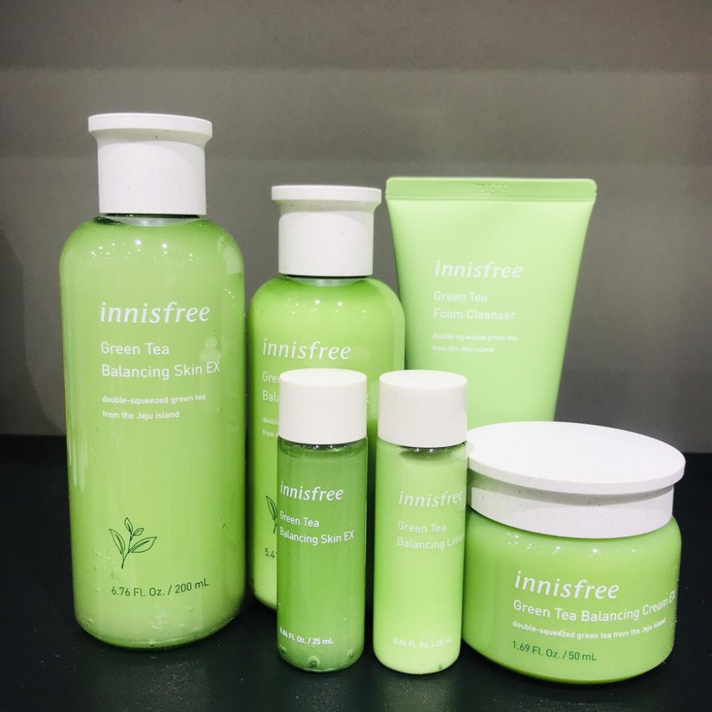 [FREESHIP] BỘ DƯỠNG TRÀ XANH INNISFREE GREEN TEA BALANCING SPECIAL SKIN CARE EX SET 6 MÓN