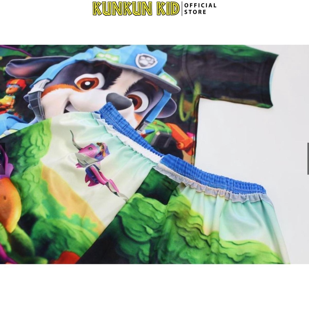 Đồ bộ bé trai Thun lạnh in 3d hình chó cứu hộ paw patrol KunKun Kid TP648