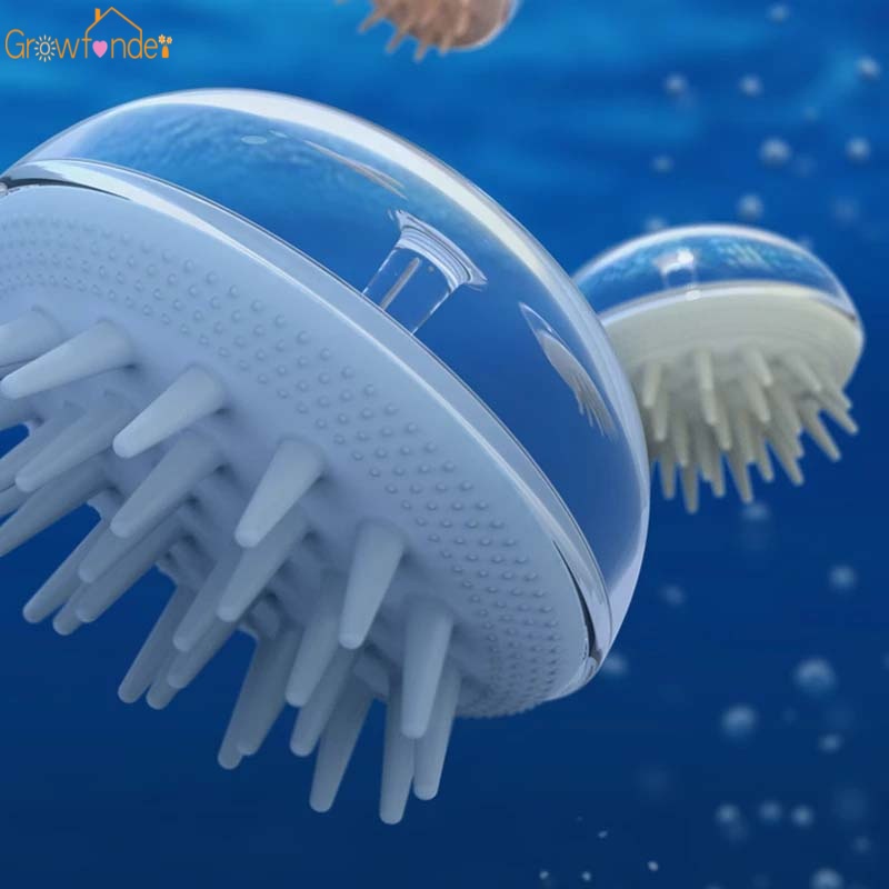 [Hàng mới về] Lược mát xa da đầu khi tắm hình con sứa bằng silicon tiện lợi