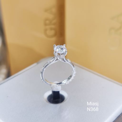 Nhẫn bạc Ý S925 MiASJ nữ nạm đá cao cấp, sang trọng N368