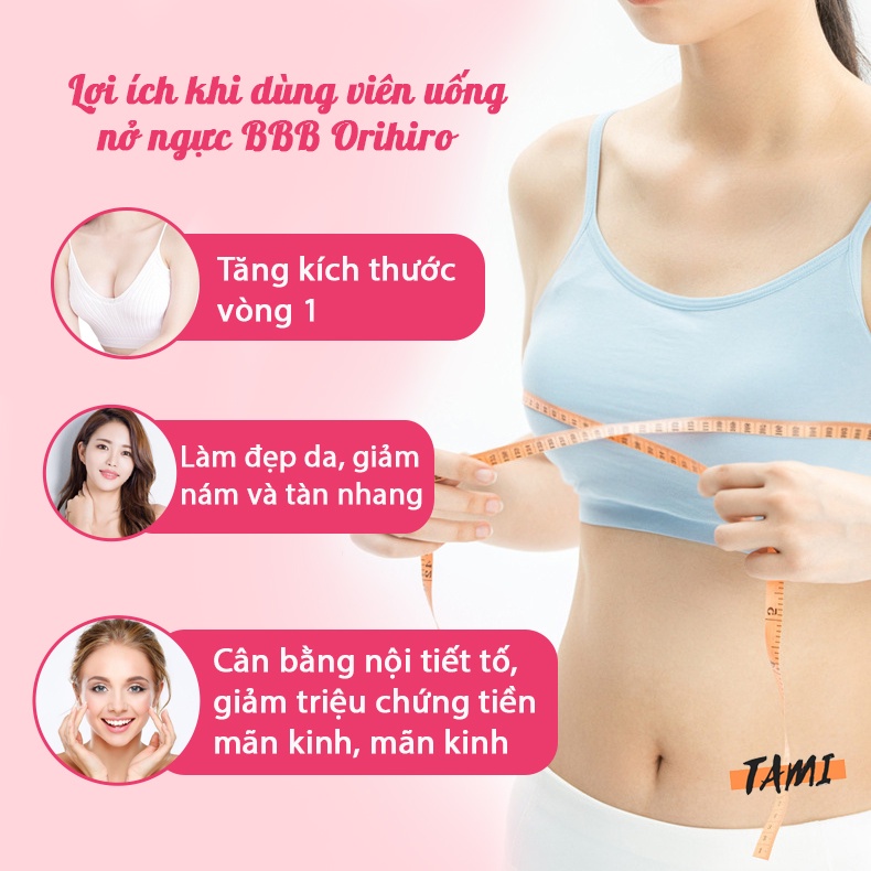 Viên uống nở ngực BBB Orihiro Nhật Bản đồng thời giúp cân bằng nội tiết tố, giảm nám, tàn nhang hộp 300 viên TM-OR-BBB01