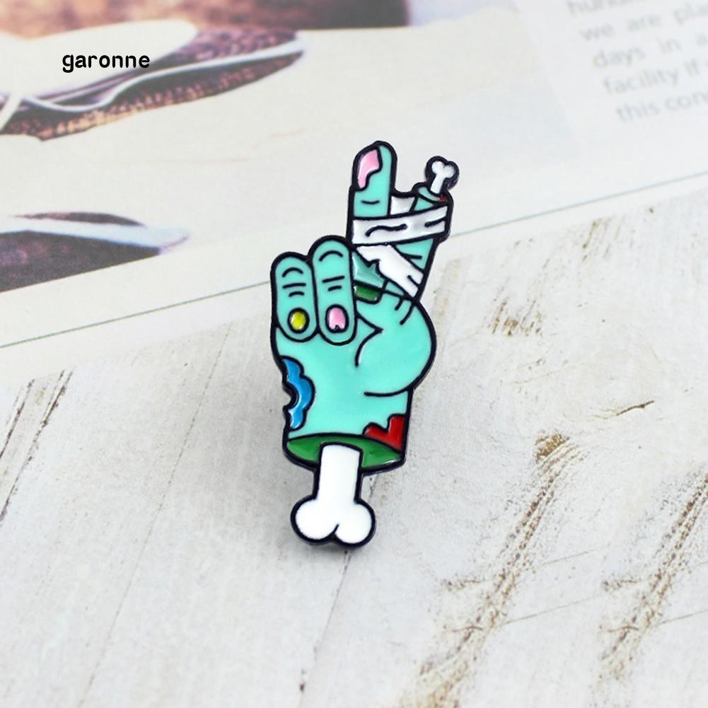 Ghim Cài Áo Họa Tiết Bàn Tay Xương Xẩu Vui Nhộn