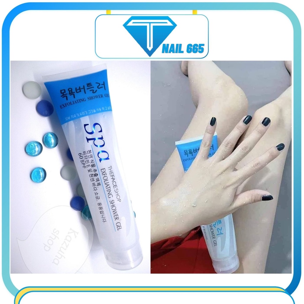 Tẩy da chết kem trà gót chân SPA , Gel tẩy da chết nail tay chân body toàn thân