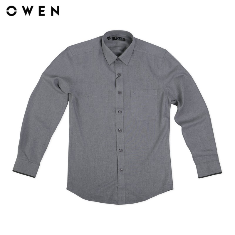 Áo Sơ mi dài tay nam Owen chất Bamboo dáng Regularfit màu xám - AR90852DT