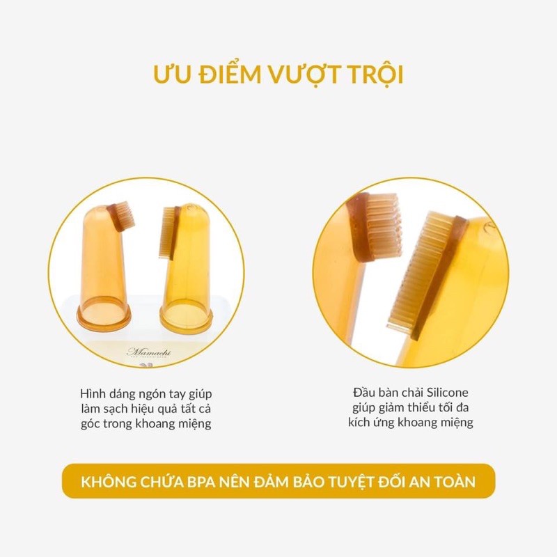 Dụng cụ đánh răng và tưa lợi Silicon nano bạc Mamachi
