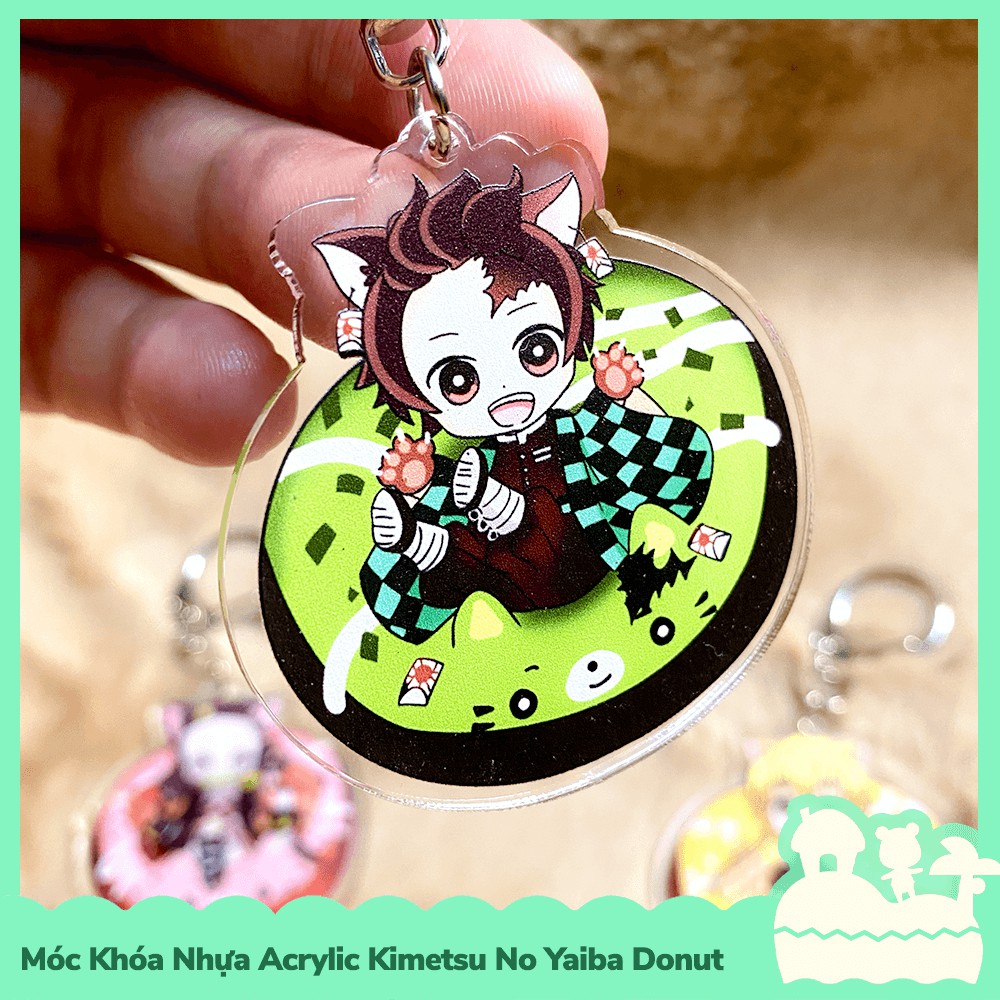 [Sẵn VN - NowShip] Móc Khóa Acrylic Nhựa Trong Anime Manga Chủ Đề Kimetsu No Yaiba Demon Slayer Donut