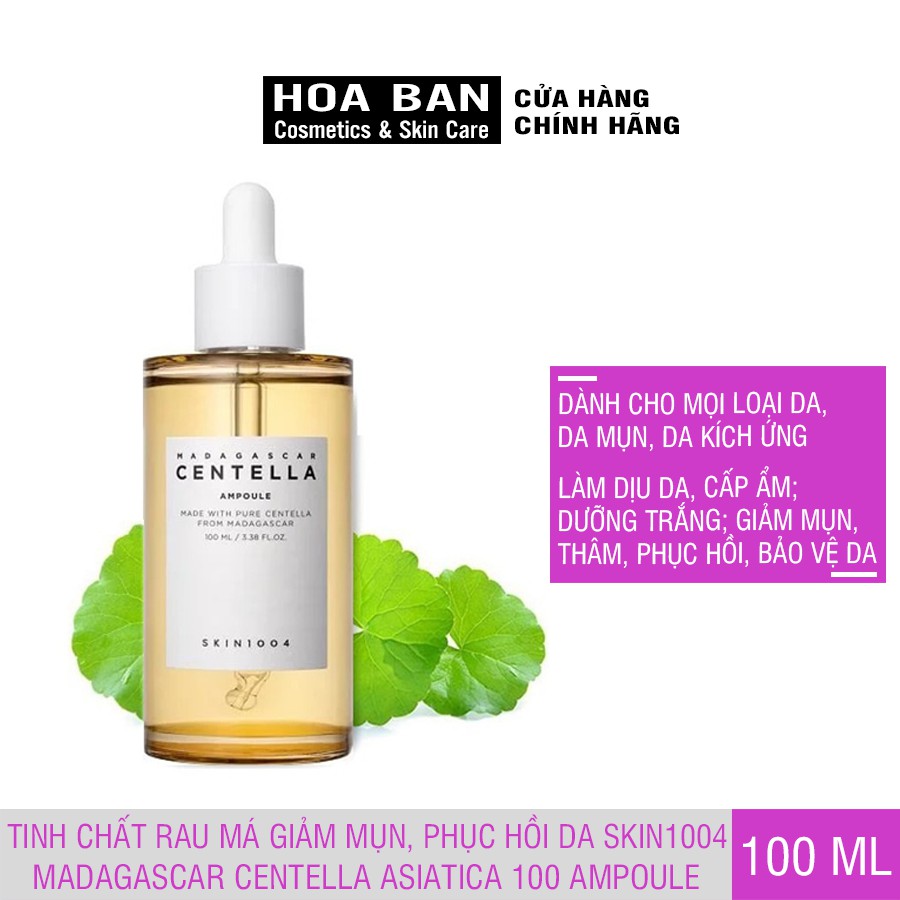 Tinh Chất Rau Má giảm Mụn, Phục Hồi Da Skin1004 Madagascar Centella Asiatica 100 Ampoule 100ml Serum - PRO01