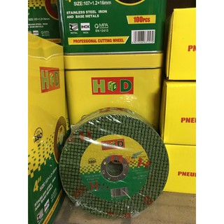 Hộp 100 viên đá cắt sắt, cắt inox HD 107x1,2x16mm