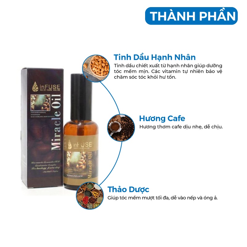 Tinh dầu dưỡng tóc cà phê MIRACLE OIL 50ml