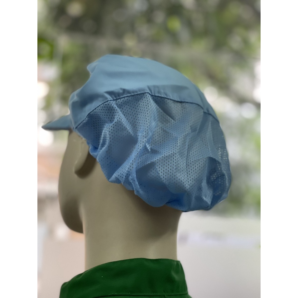 Nón Kết Silk Màu Xanh Biển Chuyên Dùng Lao Động _ Hình Chụp Thật